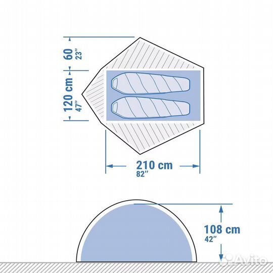 Палатка 2-местная forclaz trek 900