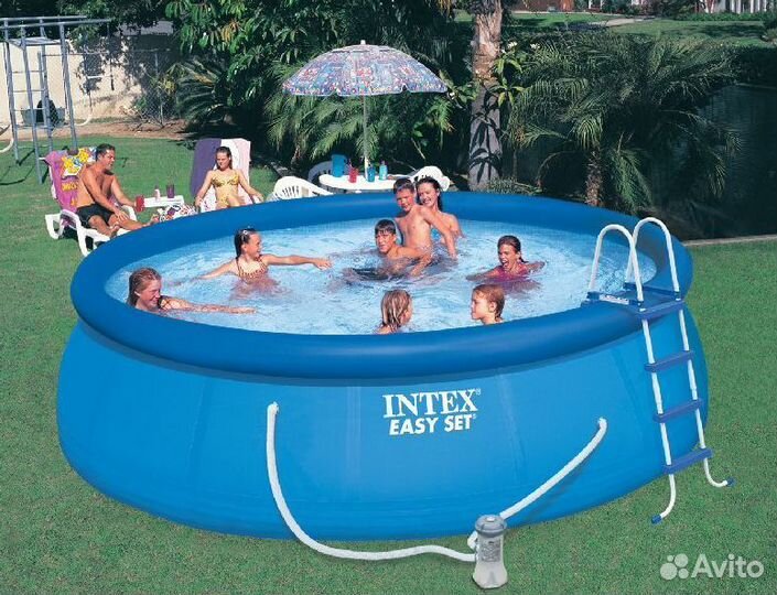 Бассеин Интекс с надувным кольцом 457х107 б/у