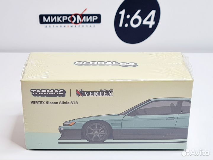 Модель Tarmac 1/64 Nissan Silvia S13 Зеленый/серый