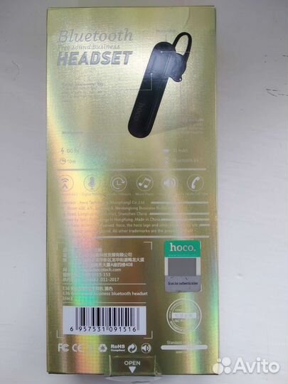 Bluetooth гарнитура Hoco E36, black