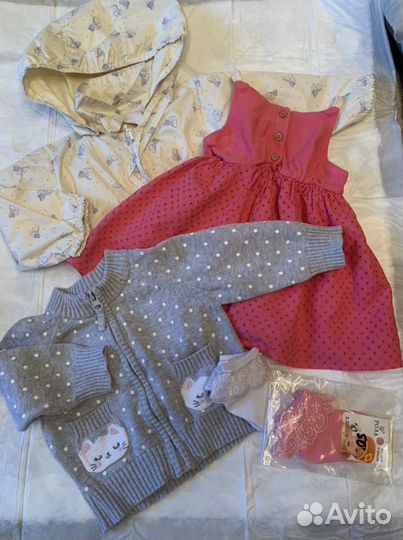 Вещи пакетом на девочку (платье Zara), р. 68-74