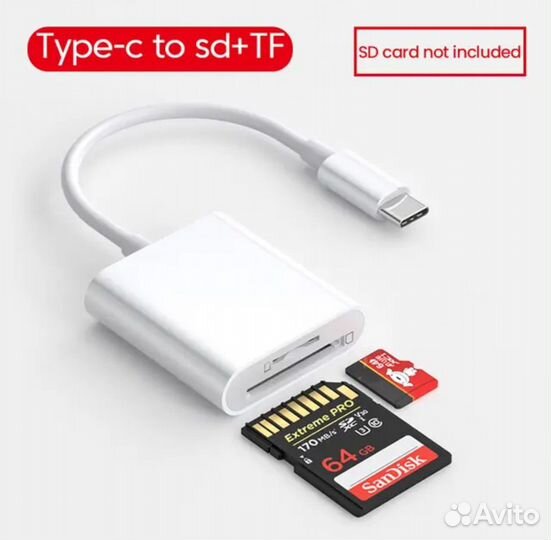 Адаптер lightning/ type-c to SD/TF Card