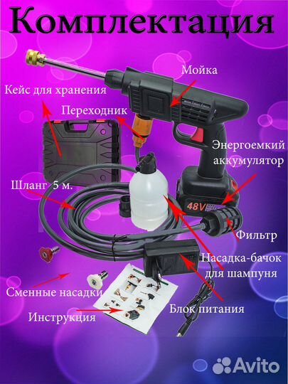 Автомойка аккумуляторная. Новая