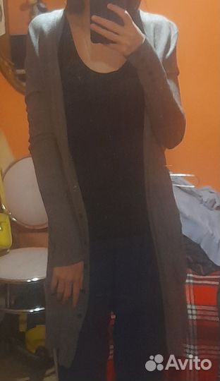 Кардиган длинный с добавлением шерсти