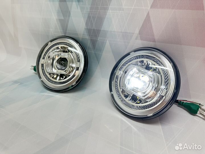 Фары LED Нива G-style с анимацией 7 дюймов хром