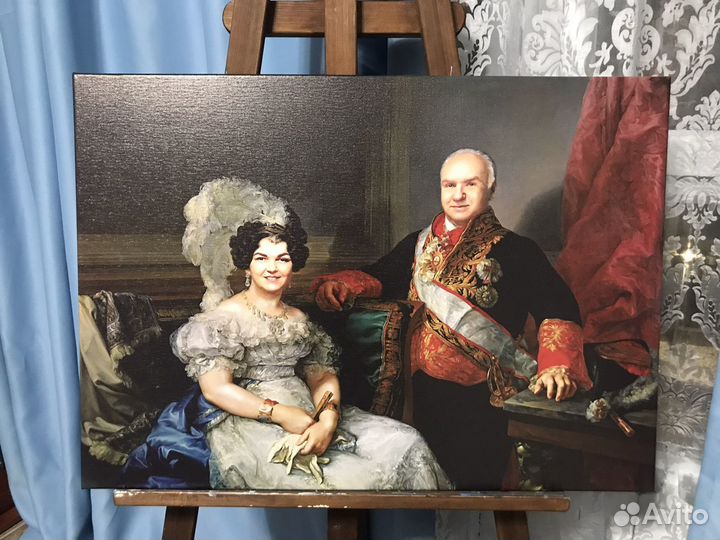 Портрет на холсте в старинном костюме