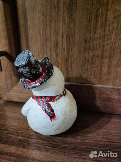 Елочная игрушка папье-маше Снеговик
