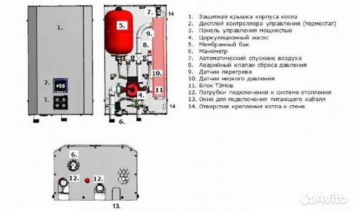 Электрический котел 6-9-12 кВт с Wi-Fi и Янд.Алиса