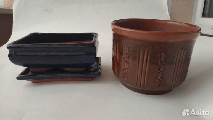 Цветочные горшки из глазурованной керамики