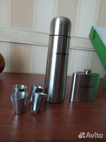 Термос+фляжка+4 стопки