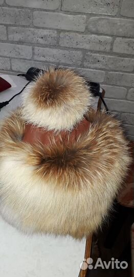 Шапка меховая кожаная