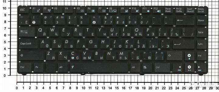 Клавиатура для Asus Eee PC 1215 1225 без рамки