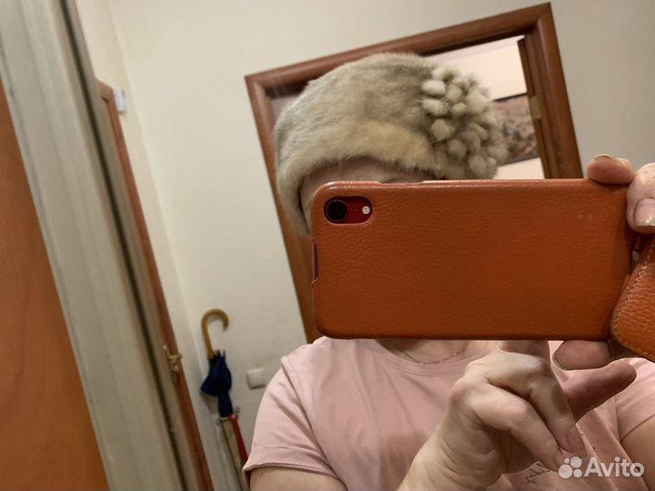 Шапка женская норковая цвет колотый лед