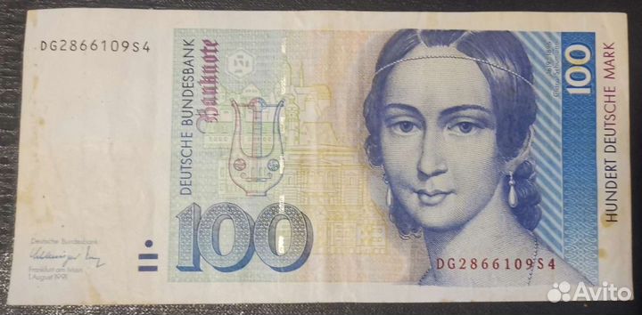 100 марок, Германия фрг 1991 год