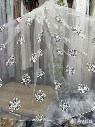 Тюль органза. Новый. Остаток 3.6 метра