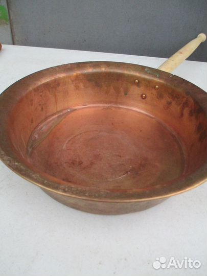 Таз латунный с ручкой СССР