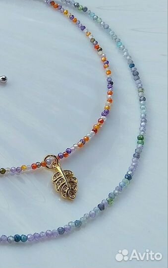 Колье Чокер с сердечком из цирконов