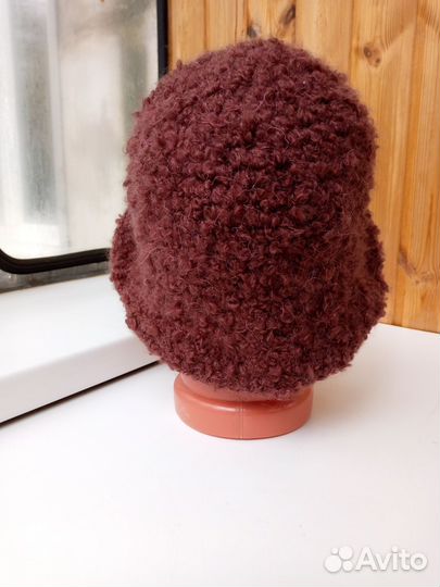 Шапка панама шляпа женская вязаная букле