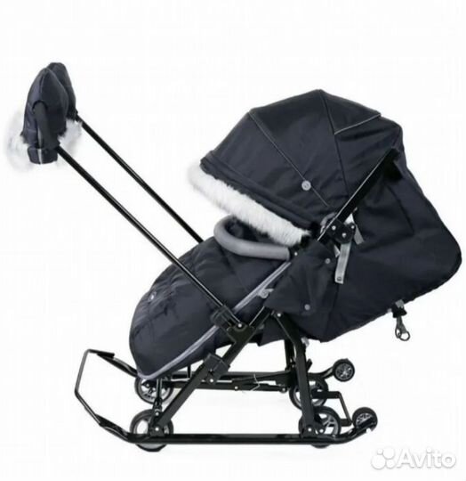 Санки коляска Ника 7-5sk/6, графит
