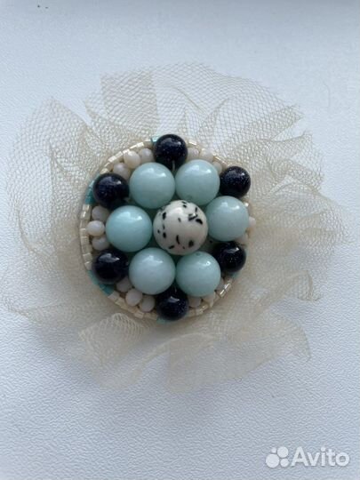 Брошь ручной работы вышивка