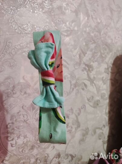 Повязка на голову с бантом, много разных