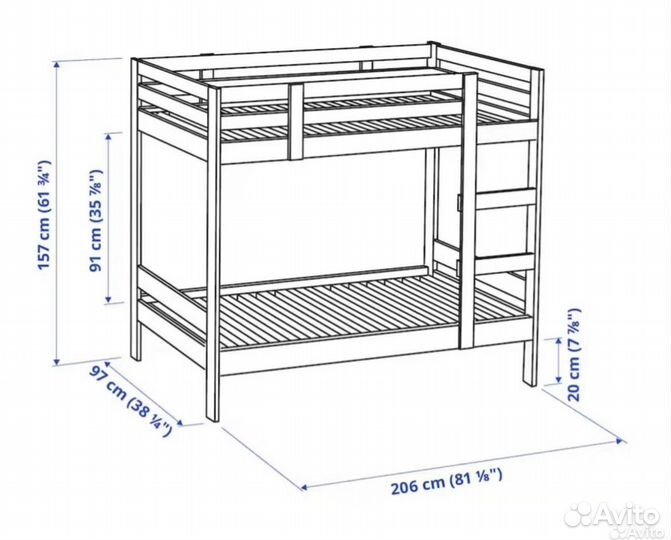 Кровать двухьярусная икеа