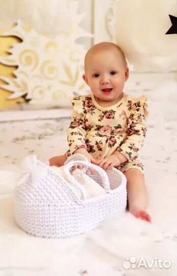 Люлька переноска вязаная