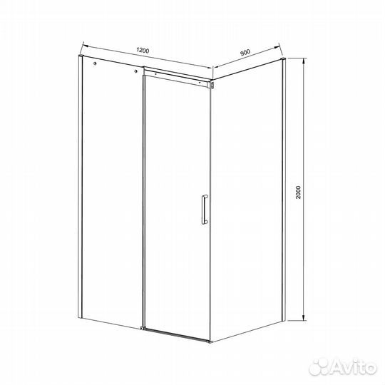 Душ. уголок Vincea 120x90 Хром Стекло vsr-4d9012cl