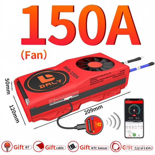 Плата BMS lifepo4 20S 60V 150A с охлаждением