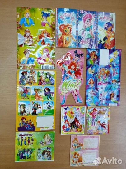 Винкс наклейки, карточки и зверята