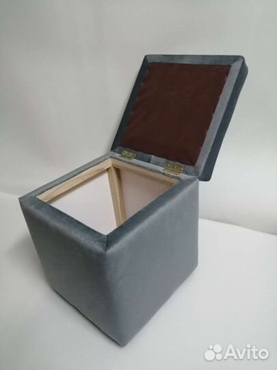 Пуфик с ящиком (35*35*45),кожзам, флок, велюр, зиз