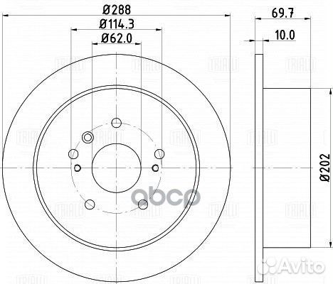 Диск торм. для а/м Lexus RX (03) /Toyota Harrie