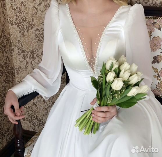 Свадебное платье 44 размер счастливое