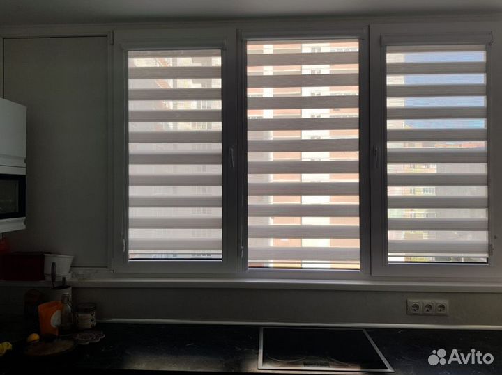 Рулонные шторы день ночь зебра D1261-S7754