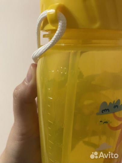Бутылка для воды детская с трубочкой