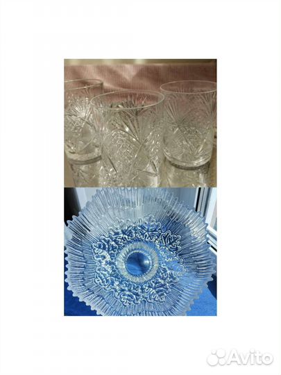 Стаканы хрустальные для подстаканников,Ваза лзхс