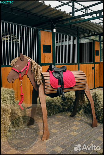 Иппотренажер. Деревянная лошадь для тренировок