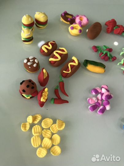 Набор 124 штук продуктов еды для кукол Барби лол