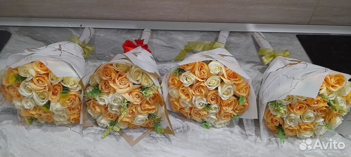 Букеты из мыльных роз