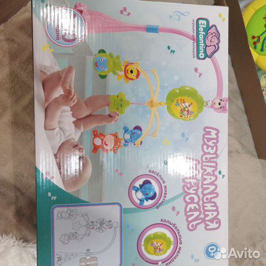 Музыкальная карусель на кроватку Elefantino