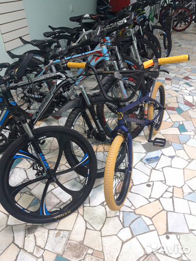 Велосипед бмх синий