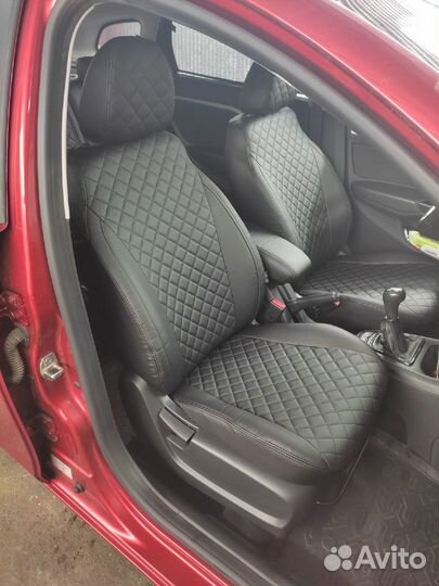 Авточехлы из экокожи на vesta LADA ромбом