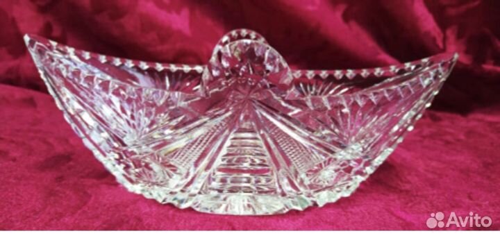 Конфетница хрустальная Ладья СССР