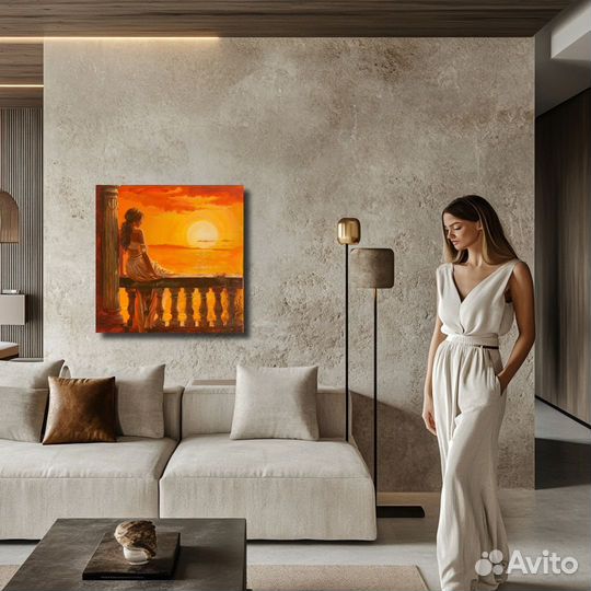 Картина маслом Оранжевый пейзаж