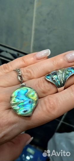 Кольцо с перламутром. Гелиотис