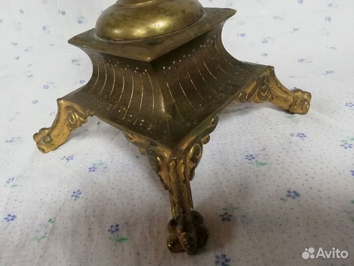 Старинный бронзовый подсвечник 19 век