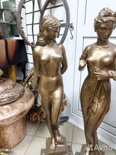 Скульптуры бронзовые винтаж. 90 см