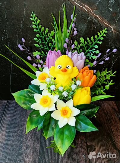 Мыло ручной работы букеты - конусы на пасху