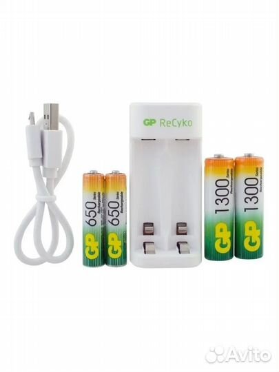 4 Аккумулятора AA/AAA+Зарядное устройство GP