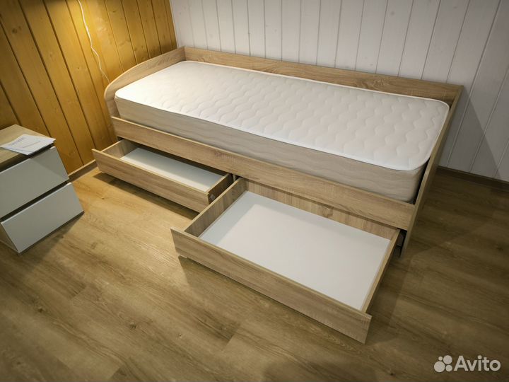 Кровать односпальная Оптима с выдвижными ящиками